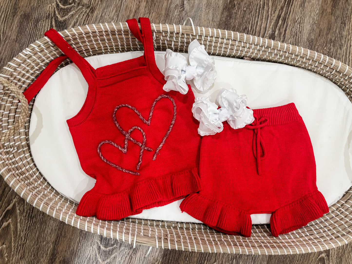 💕 Valentine Heart Knit Tank Set