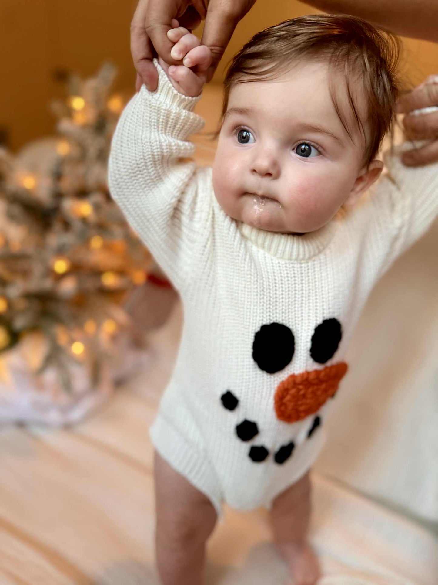 βοΈ Hand-Embroidered Snowman Romper