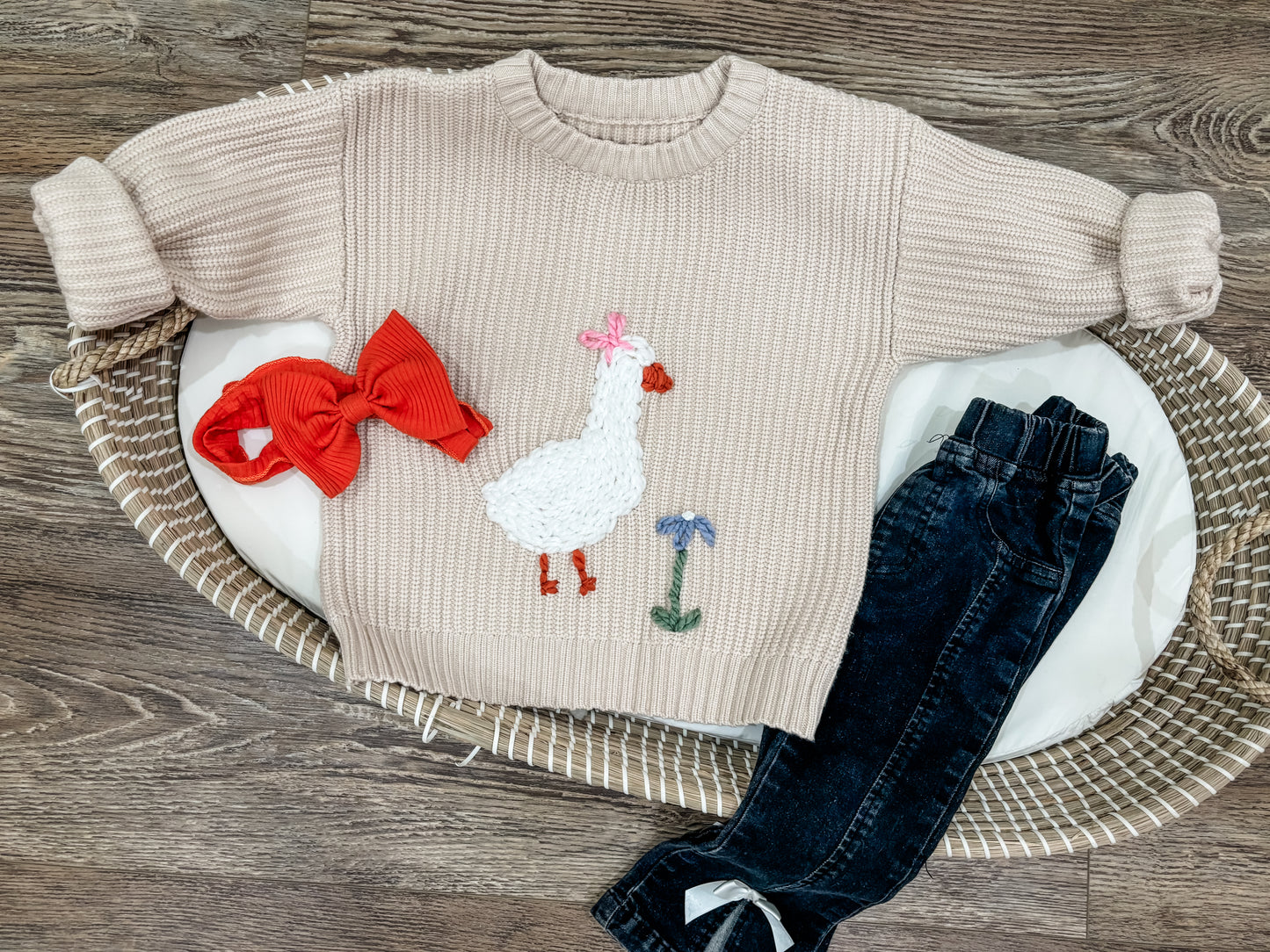 🪿 Cream Goose Personalized Sweater