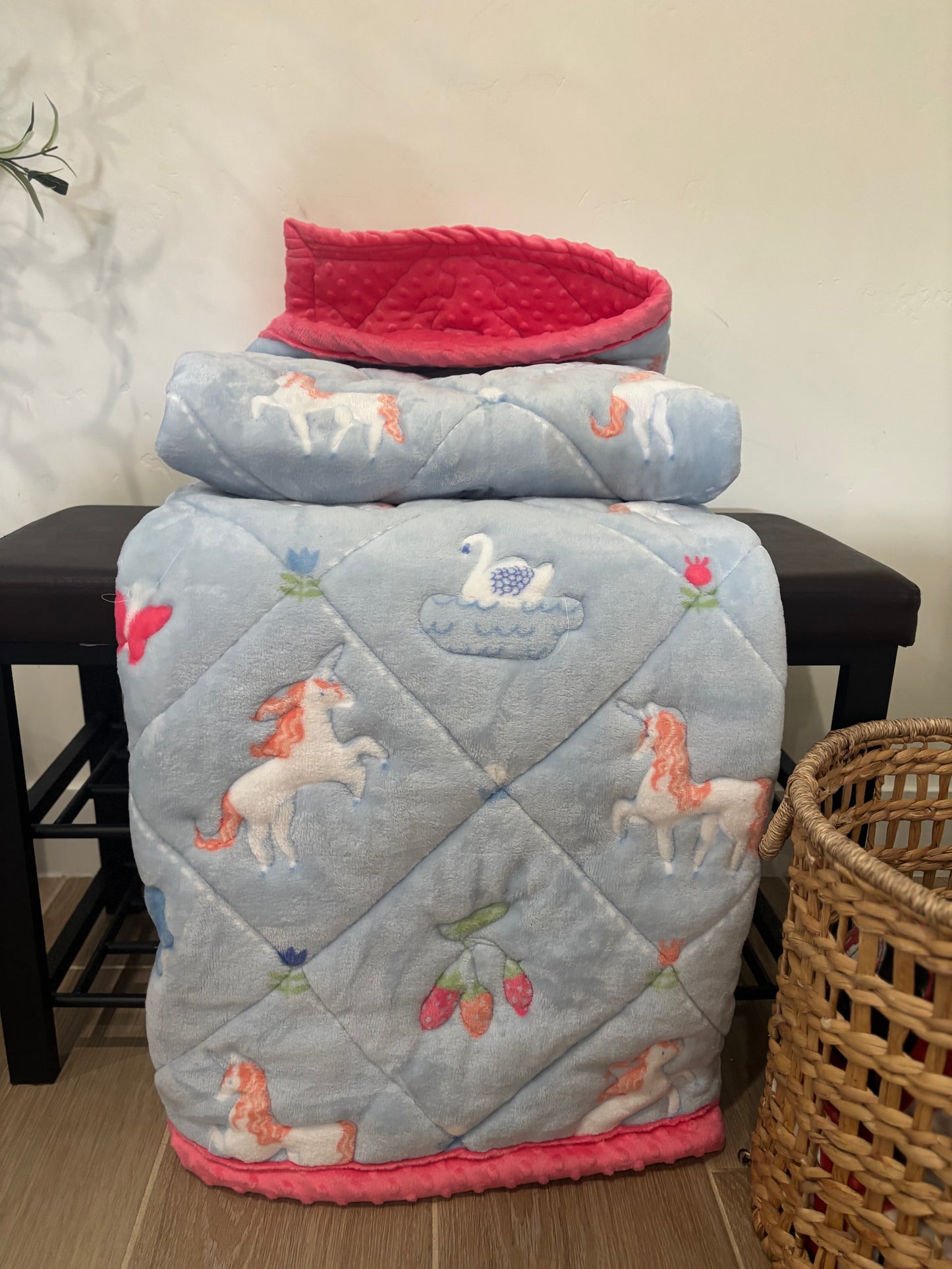 🦄🦢 Unicorn Swan Minky Blanket 🎀