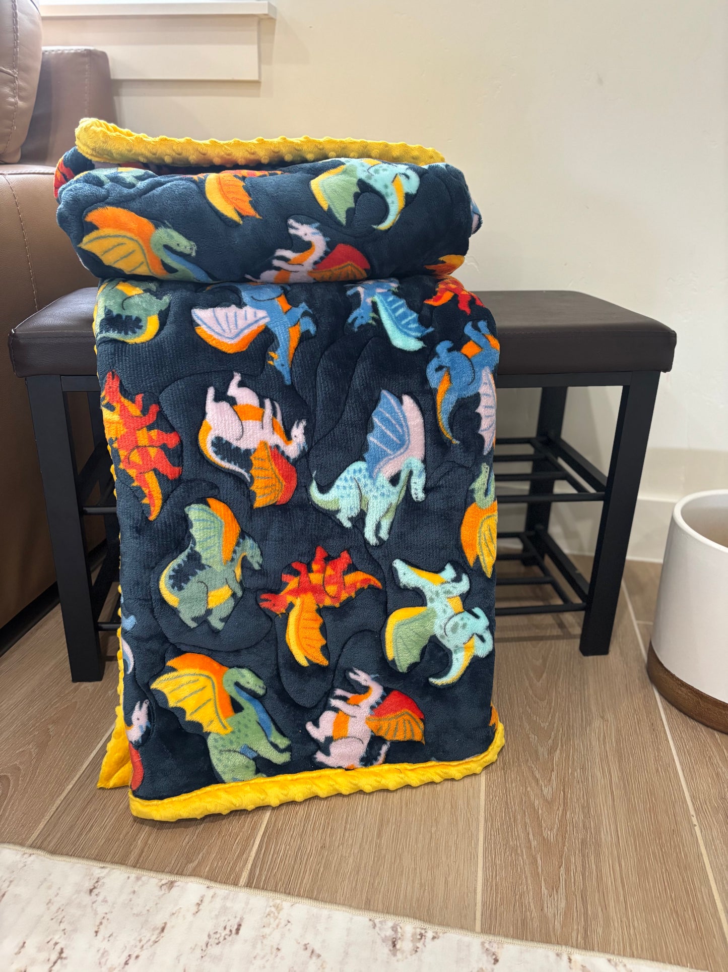 Colorful Dragons | Handmade Minky-Backed Quilt