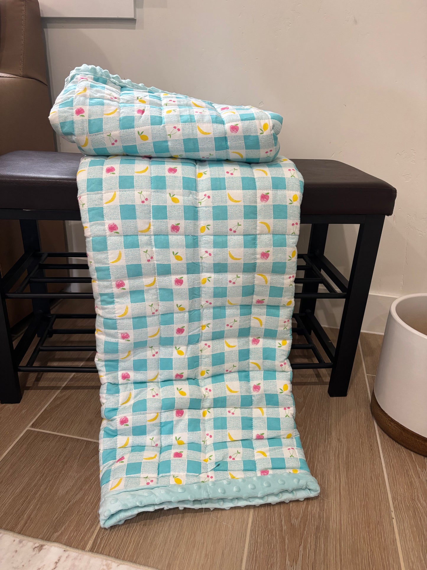 Sweet Fruit Gingham | Handmade Minky-Backed Quilt