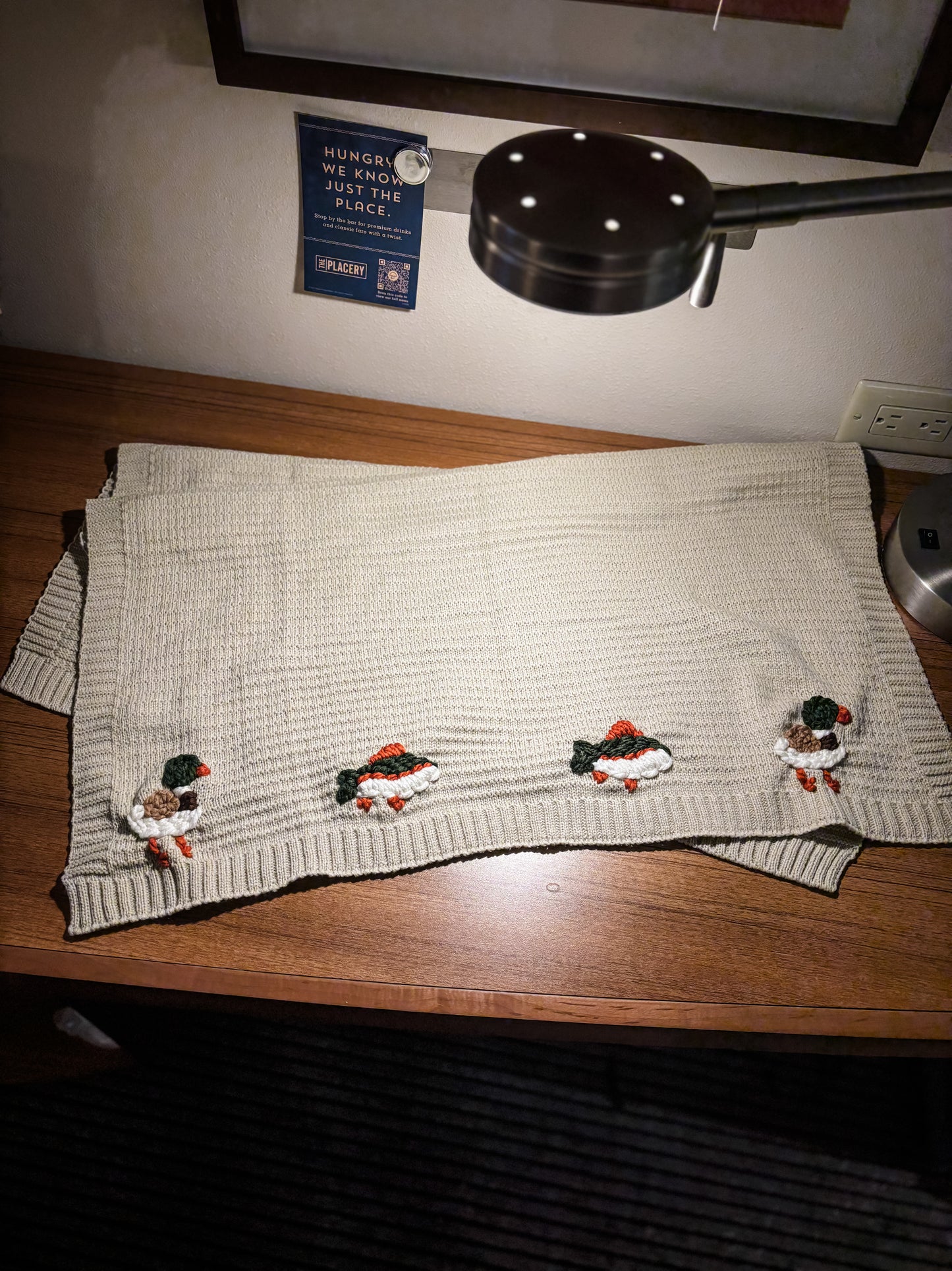 Khaki mallard duck and fish blanket