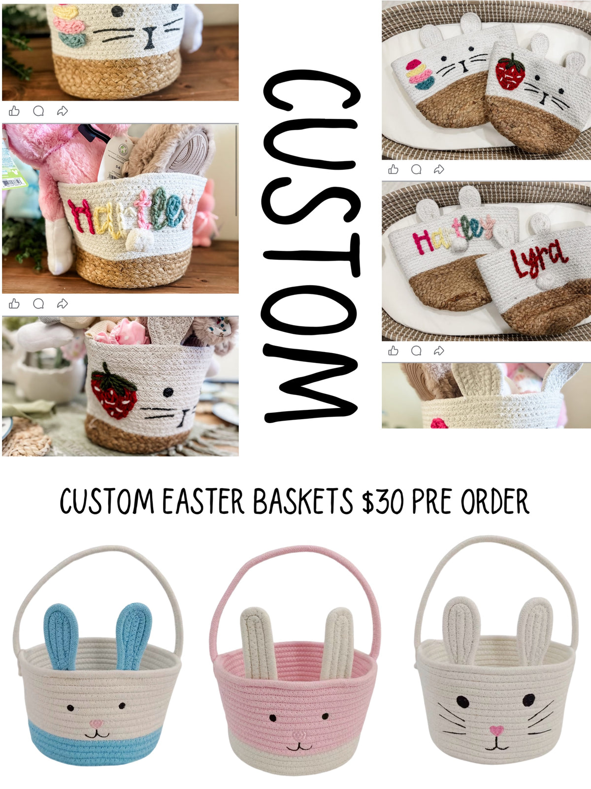 Customizable Easter baskets! 🐰🌸🍃