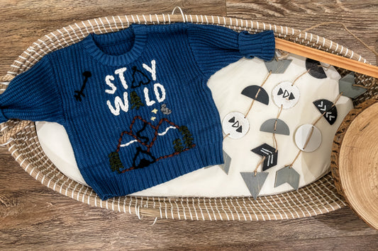 🌲🏕️ “Stay Wild” Adventure Sweater