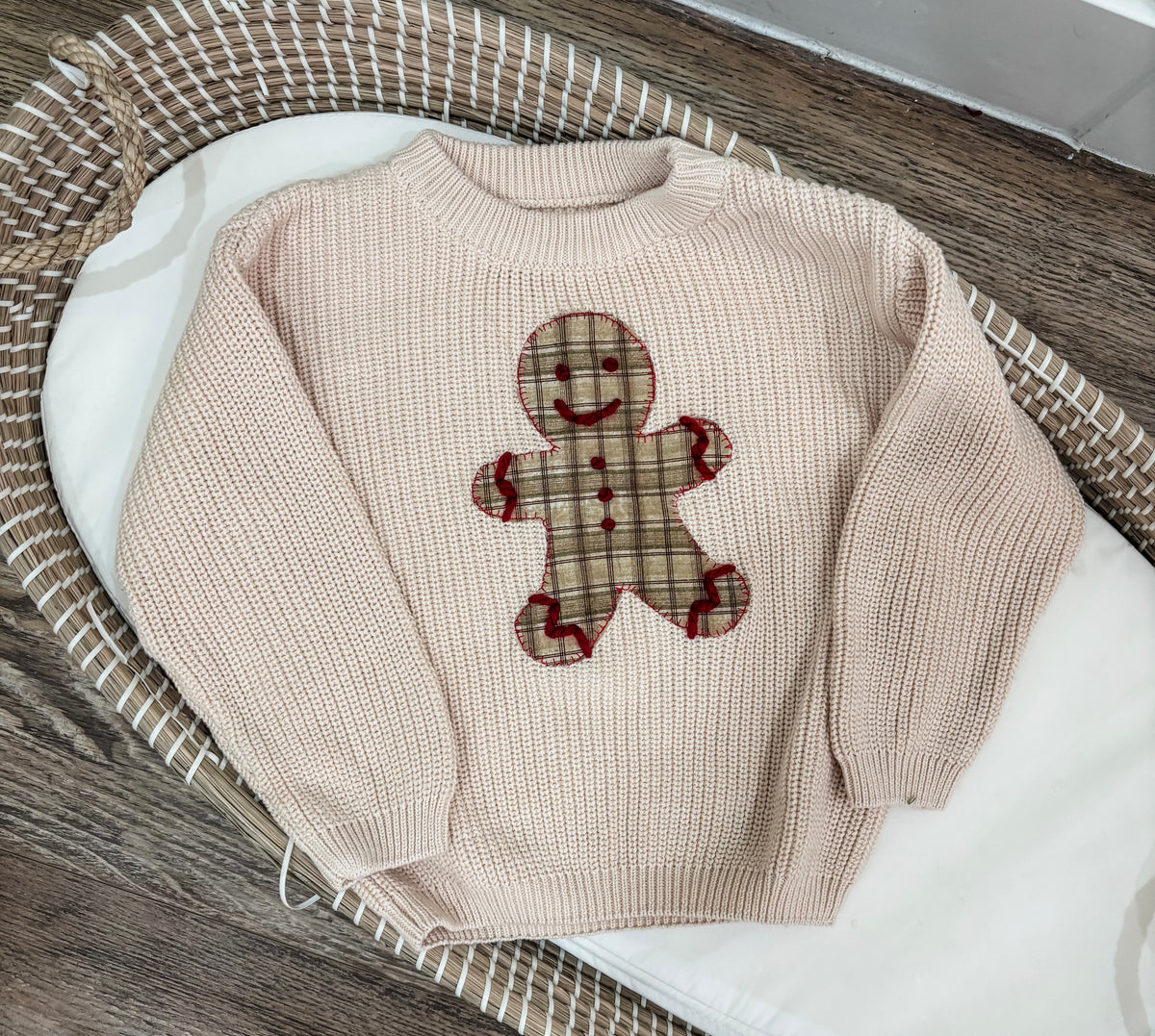 Vintage Plaid Gingerbread Knit Sweater