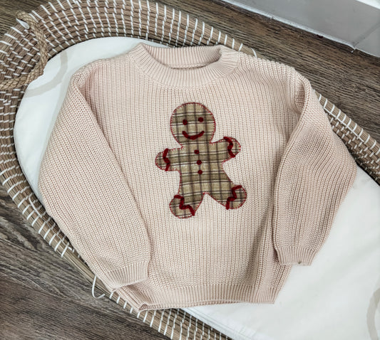 Vintage Plaid Gingerbread Knit Sweater