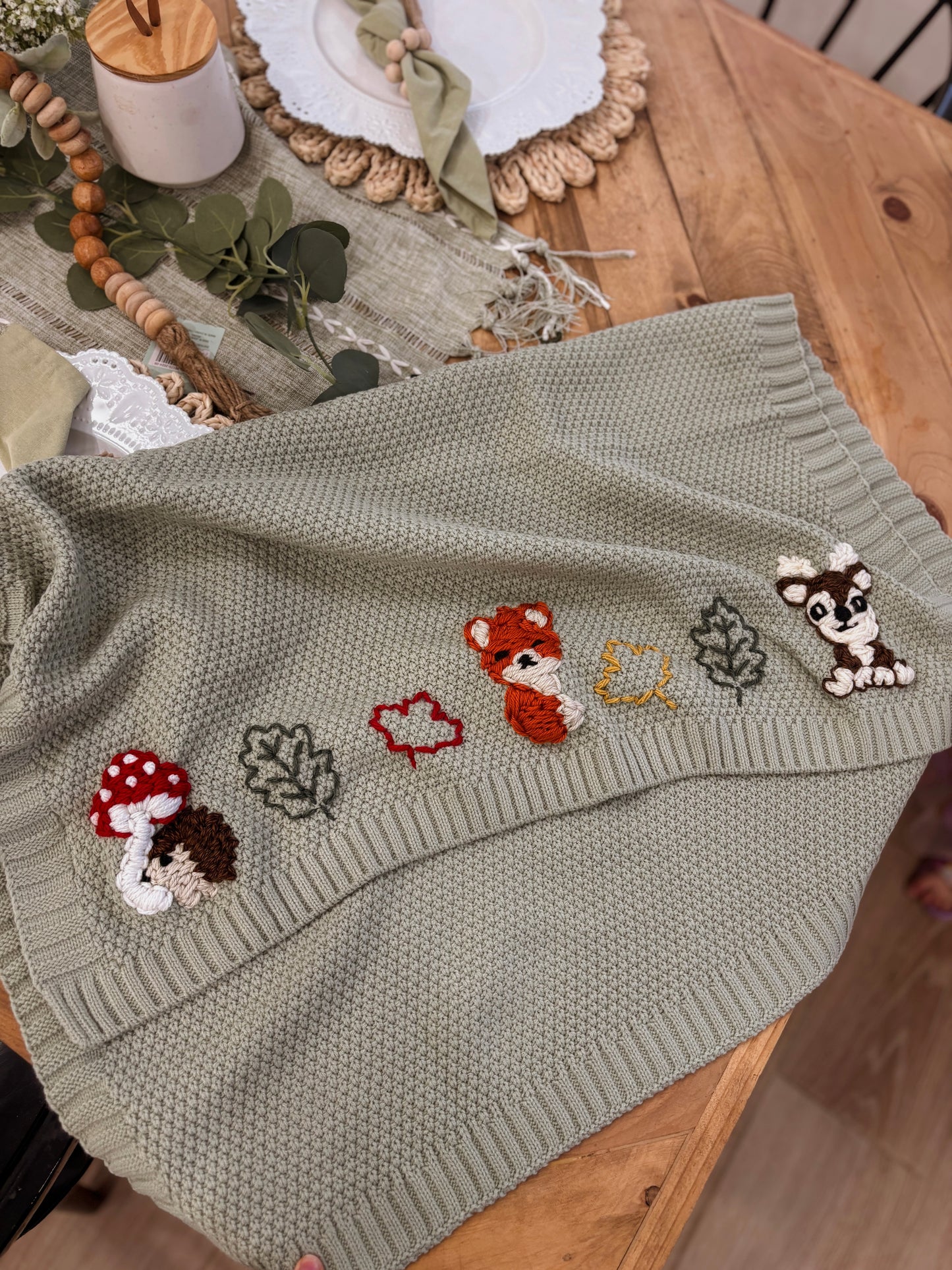 Woodland creatures blanket  🦊