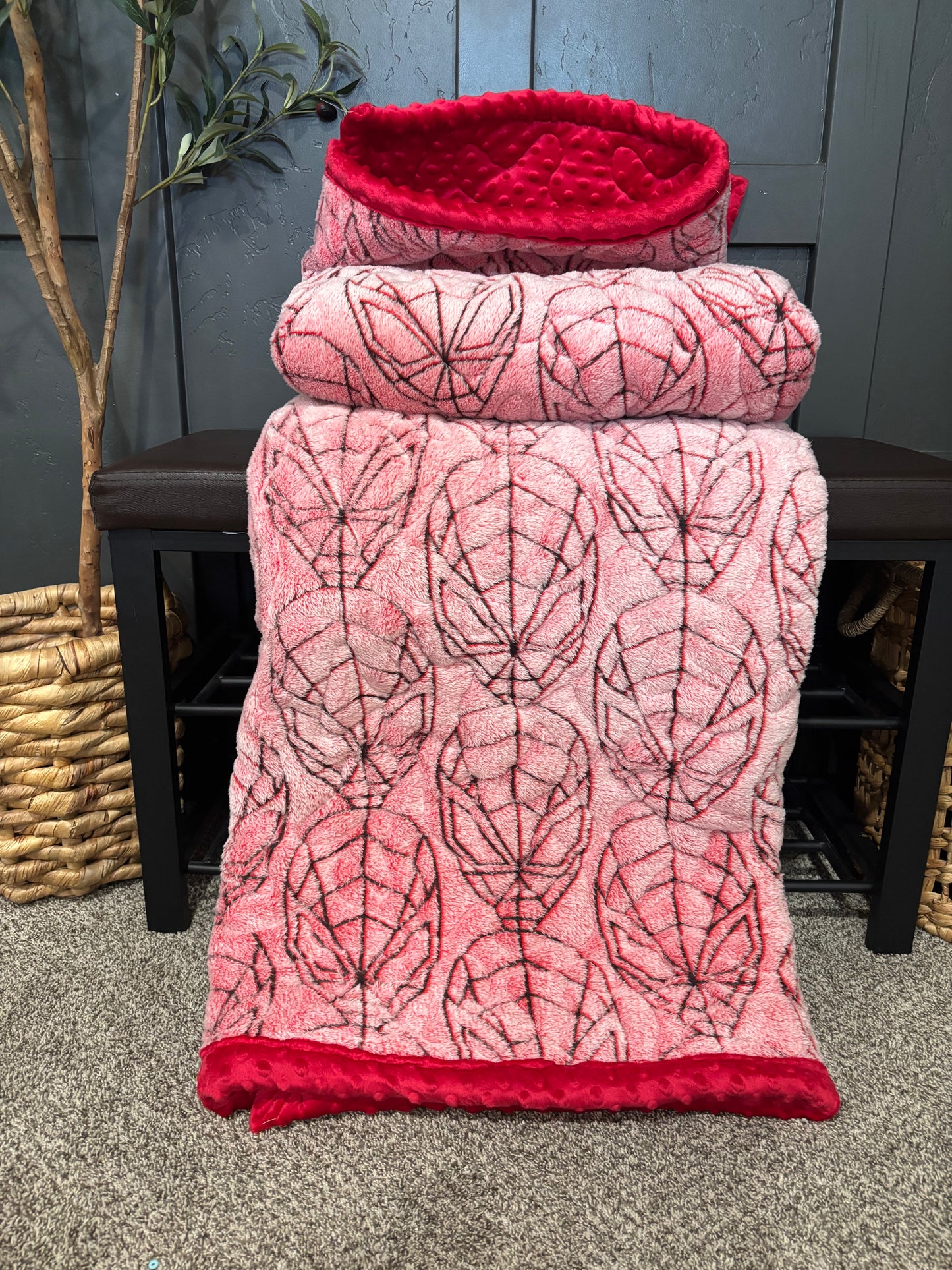 🕷️ Spider-Man Heads Minky Blanket