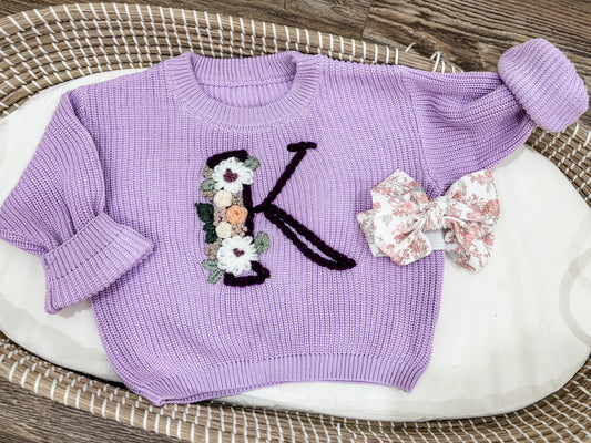 K initial sweater 💜