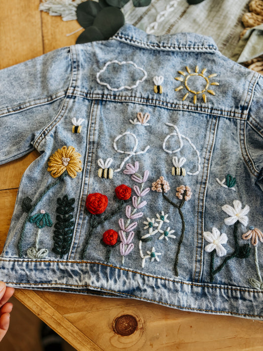 Denim Jacket floral garden 🌸