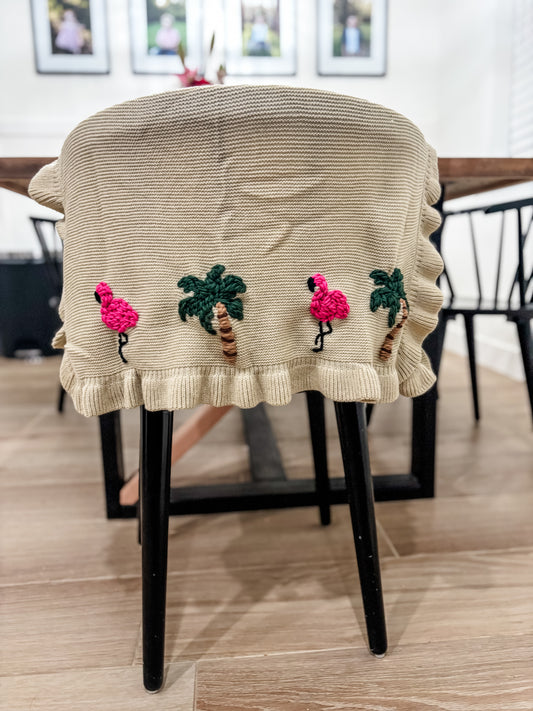 Flamingo blanket with added name